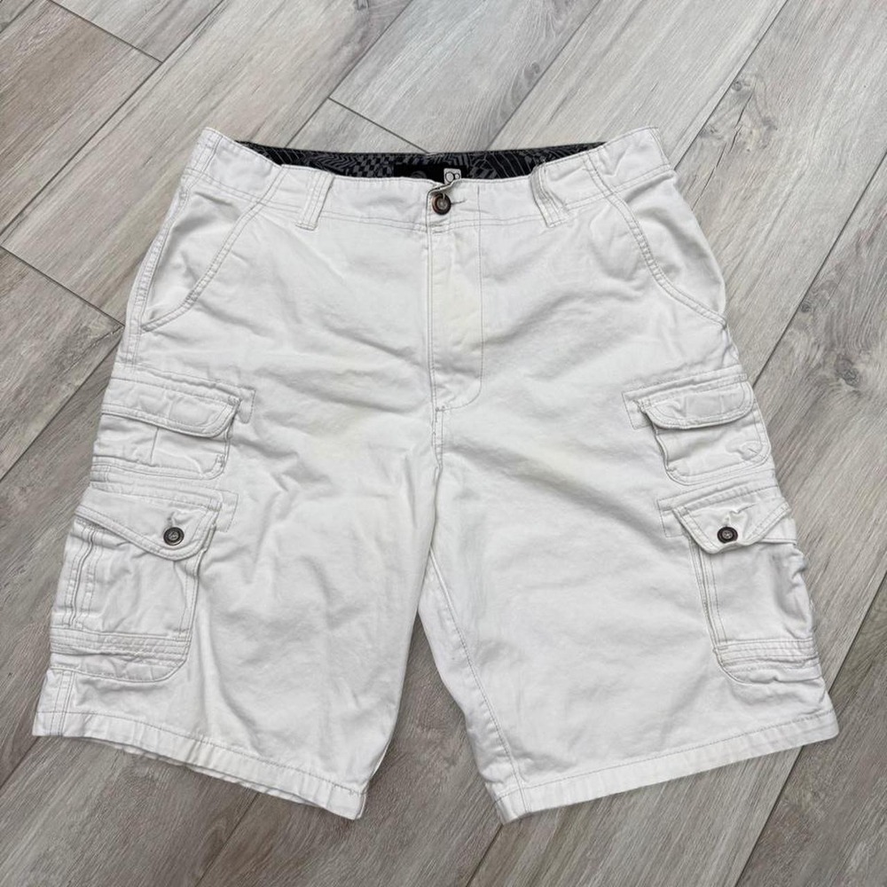 Ocean Pacific OP Mens White Y2K Skater Cargo Shorts Size 34
